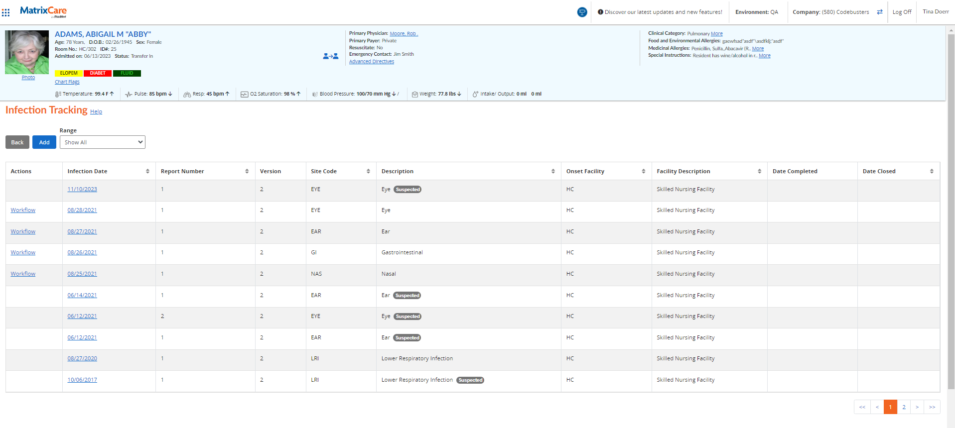 screenshot of MatrixCare Life Plan Community